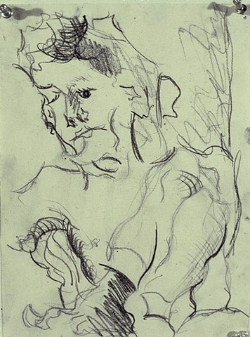 Matthew 1988 graphite on paper 14in x 12 in approx