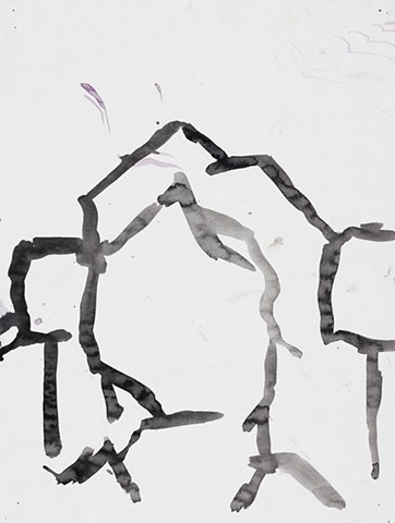 Monica RC Bottle Cap Bldg Baltimore 2005 ink on paper 14in x 10.5in