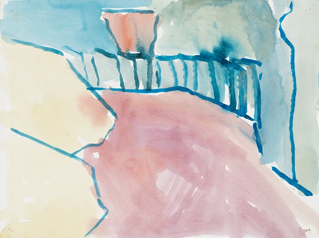 Apartment Study 2000 acrylic on paper 10.5in x 14in