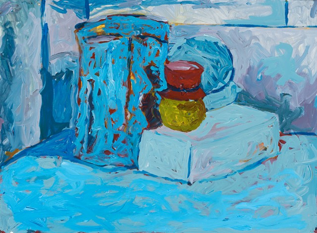 Winter still lives 1999 acrylic on Stonehenge 22in x 30in