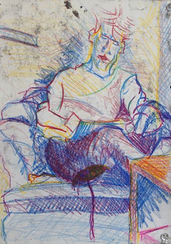 Matthew 1988 colored pencil on paper 14in x 12 in approx