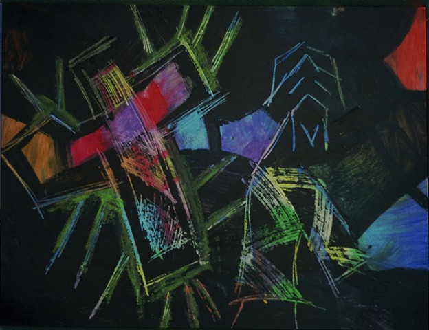Christ 1989 oil pastel, acrylic on paper 12in x 14in approx