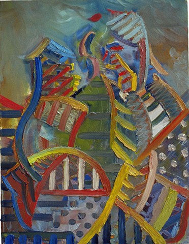 Rodney and Jordan 1988 oil on canvas 36in x 30in