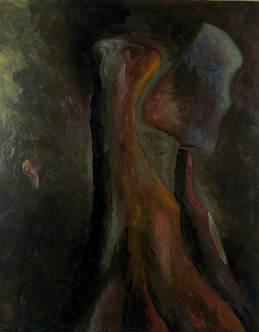 Rembrandt 1987 oil, roof tar on canvas 60in x 48in