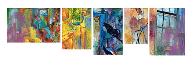 Towson apartment 2000 oil on canvas 48in x 186 in