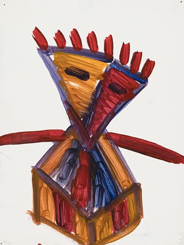Evanston Figure 1991 acrylic on paper 14in x 10.5in