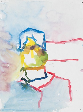 Monica RC Bottle Cap Bldg Baltimore 2005 ink on paper 14in x 10.5in