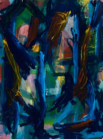 Before and After hell acrylic on Stonehenge 30in x 22in