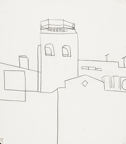 Baltimore Cityscape 2000 graphite on paper 17in x 15in