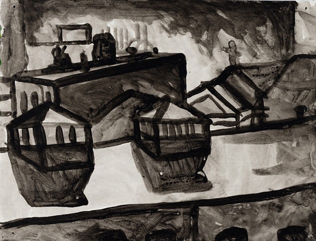 Baltimore Cityscape 2000 ink on paper 10in x 14in