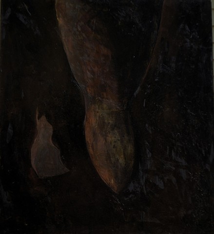 Rembrandt 1987 oil, roof tar on canvas 42in x 36in approx. 
