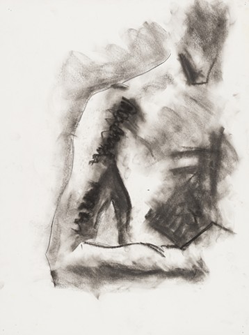 Figure Creative Alliance Baltimore 2002 charcoal on paper 24in x 18in
