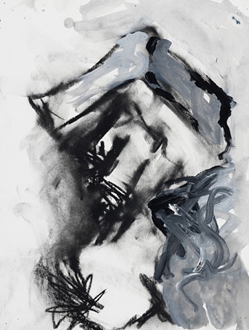 Variations 2002 charcoal acrylic on paper 14in x 10.5in