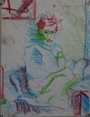 Matthew 1988 colored pencil on paper 14in x 12 in approx