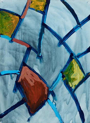 Before and After hell acrylic on Stonehenge 30in x 22in