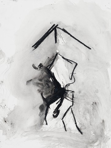 Variations 2002 charcoal acrylic on paper 14in x 10.5in