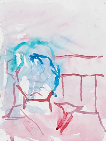 Monica RC Bottle Cap Bldg Baltimore 2005 ink on paper 14in x 10.5in