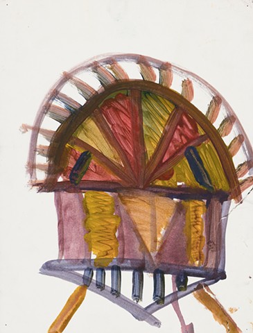 Evanston Figure 1991 acrylic on paper 14in x 10.5in