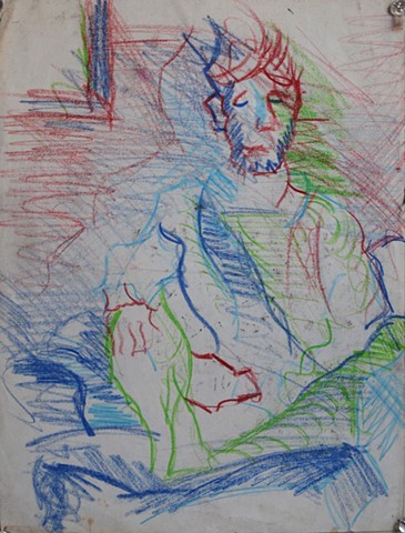 Matthew 1988 colored pencil on paper 14in x 12 in approx