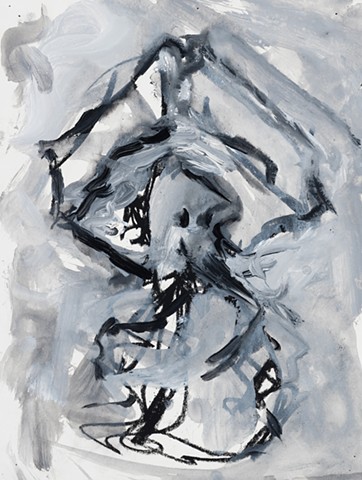 Variations 2002 charcoal acrylic on paper 14in x 10.5in