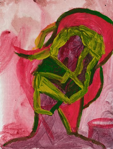 Figure 1996 acrylic on paper 14in x 10.5in