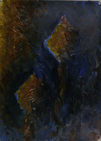 Harlequin 1995 acrylic on paper  30in x 22in approx