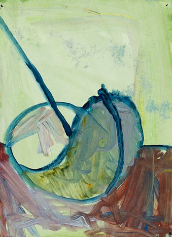 Boat, Fish, Island studies 1999 acrylic on paper 14in x 10.5in