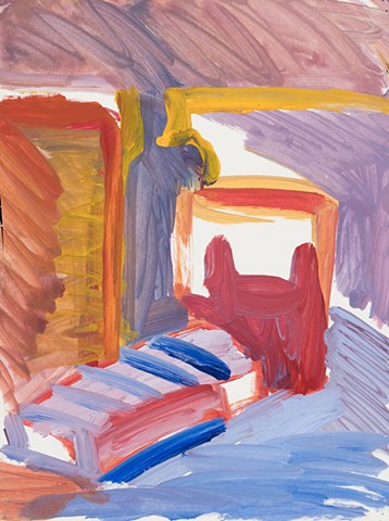 Evanston Still Life 1991 acrylic on paper 14in x 10.5in