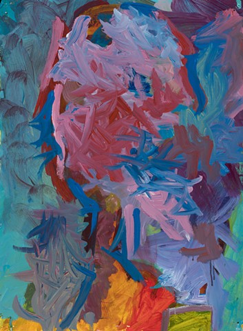 Resident 1997 acrylic on stonehenge 30in x 22in