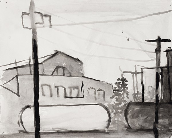 Baltimore Cityscape 2000 ink on paper 13in x 17in