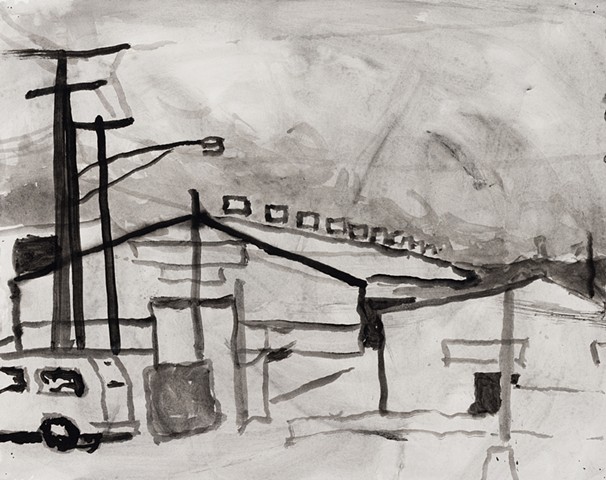 Baltimore Cityscape 2000 ink on paper 13in x 17in