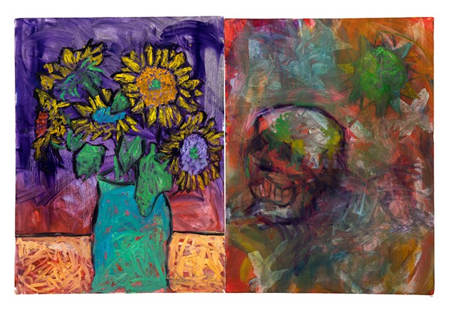 Death and Rebirth 2026 oil and charcoal on canvas 2026 48in x 72in