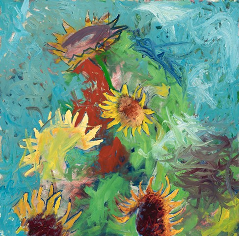 Sunflowers 2001 oil on canvas 36in x 36in