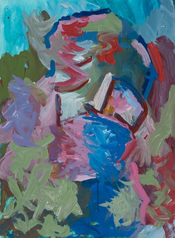 Resident 1997 acrylic on stonehenge 30in x 22in