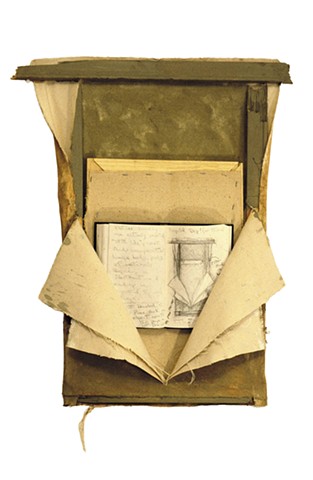 construction 1987 oil, graphite on paper canvas, wood 24in x 16in approx