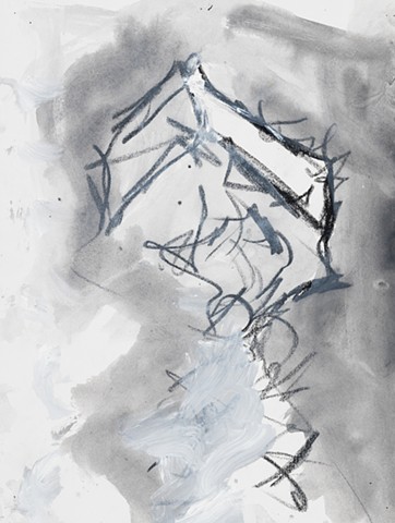 Variations 2002 charcoal acrylic on paper 14in x 10.5in