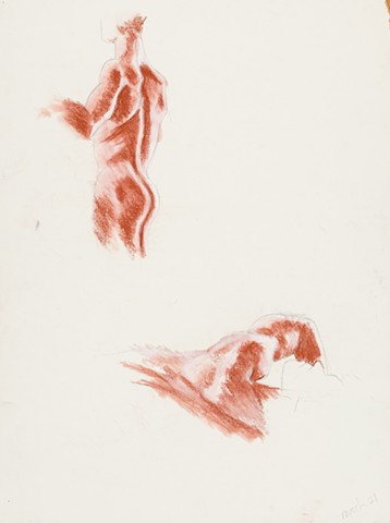 Figure 1984 conte on paper 24in x 18in