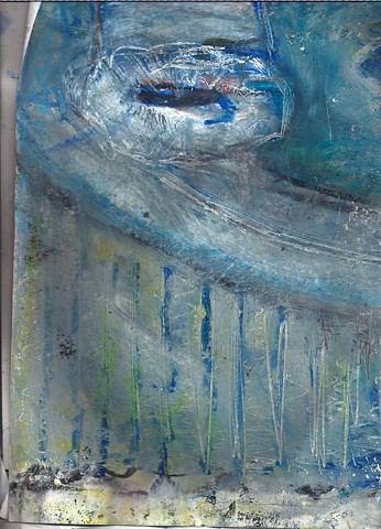 Discharge documents ( psych ward courtyard Vero Beach) 2011 oil pastel on paper 8.5 x 11