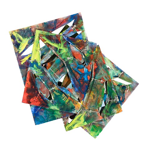 Vermeer 2021  oil on canvas, rope, wire 64in x 60in