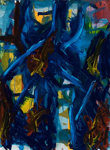 Before and After hell acrylic on Stonehenge 30in x 22in