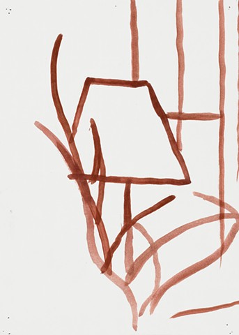 Apartment Study 2000 acrylic on paper 12in x 8.75in