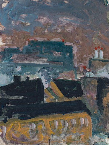 Baltimore Cityscape 2000 acrylic on paper 14in x 10in