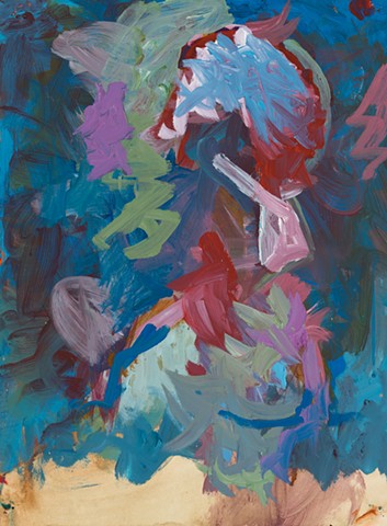 Resident 1997 acrylic on stonehenge 30in x 22in