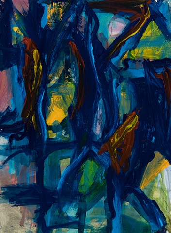 Before and After hell acrylic on Stonehenge 30in x 22in