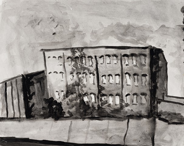 Baltimore Cityscape 2000 ink on paper 13in x 17in