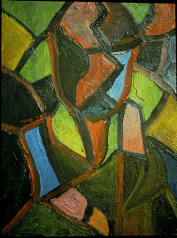 Self Portrait Chicago Racine St.1989 oil on canvas  36in x 24in