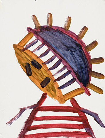 Evanston Figure 1991 acrylic on paper 14in x 10.5in