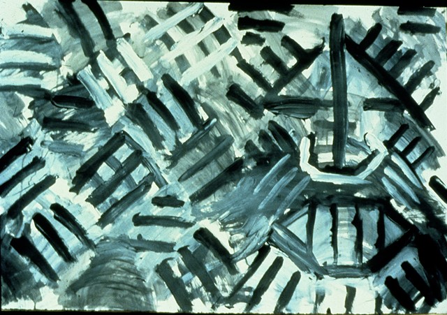 Cross Hatch 1988 acrylic on Paper 22in x 30in