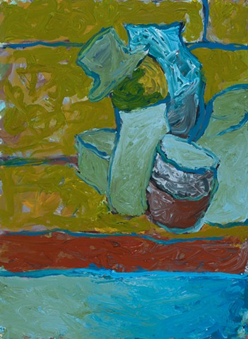 Winter still lives 1999 acrylic on Stonehenge 30in x 22in
