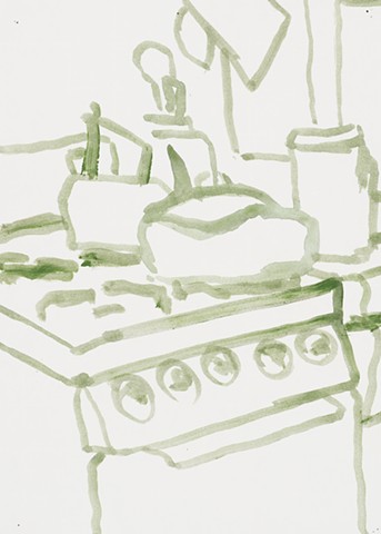  Apartment Study 2000 acrylic on paper 12in x 8.75in